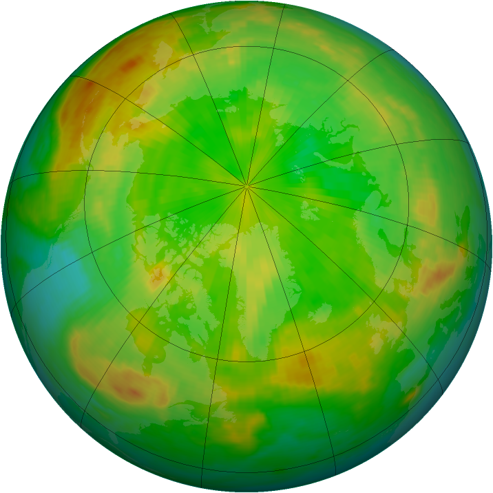 Arctic ozone map for 18 June 1985